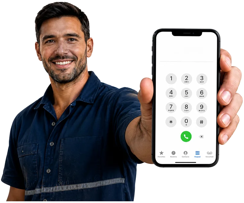 Plumber on the phone taking a Mona Vale callout