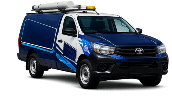 Our drain service van out on a Mona Vale job