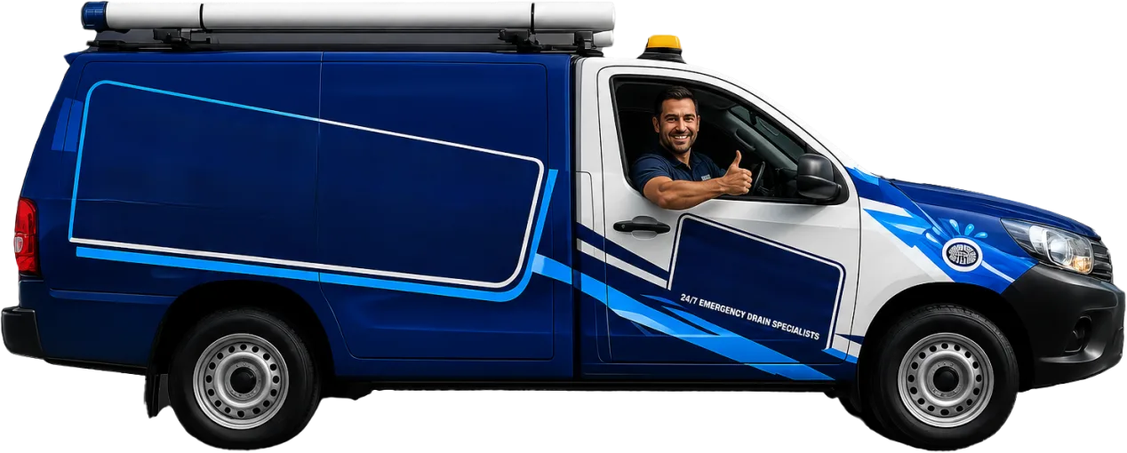 Our drain service van out on a Mona Vale job