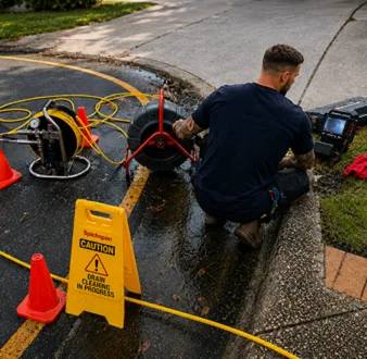 Repairing a burst drain pipe at a Mona Vale home